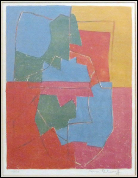 SERGE POLIAKOFF (CONTEMPORARY) UNTITLED.: SERGE POLIAKOFF (CONTEMPORARY) UNTITLED. Color lithograph, signed 18"x24"