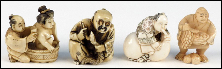 GROUP OF FOUR NETSUKE.: GROUP OF FOUR NETSUKE.