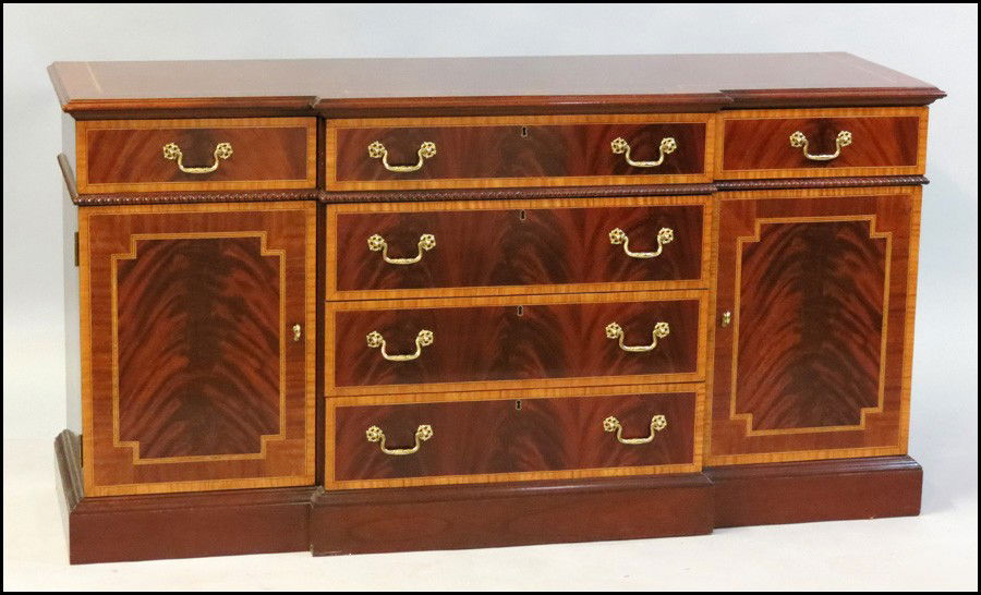 COUNCILL MAHOGANY CREDENZA.: COUNCILL MAHOGANY CREDENZA. H: 34" W: 56" D: 21"