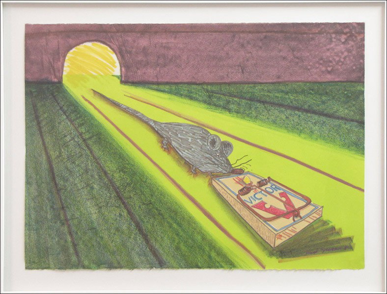 RED GROOMS (AMERICAN, B.1937) MID-RAT.: RED GROOMS (AMERICAN, B.1937) MID-RAT. Lithograph in colors, 1981, signed and dated lower right, edition 37/88; Frame: 30.50" x 38" 22.25" x 30"