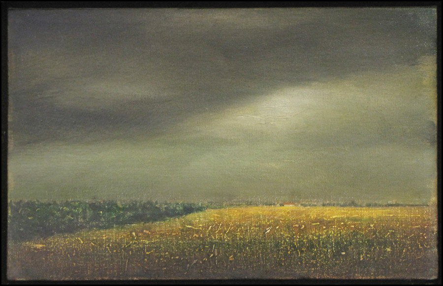 DAVID BIERK (CANADIAN, 1944-2002) HEARTLAND ME: DAVID BIERK (CANADIAN, 1944-2002) HEARTLAND MEMORY #6. Oil on canvas on panel, 1992, signed on verso 16"x22"
