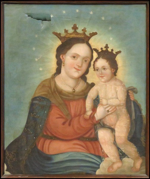 CONTINENTAL SCHOOL (18TH/19TH CENTURY) MADONNA: CONTINENTAL SCHOOL (18TH/19TH CENTURY) MADONNA & CHILD. Oil on canvas, unsigned; Frame: 40" x 34.75" 32" x 27.25"