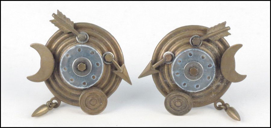 PAIR OF THOMAS MANN STERLING SILVER AND GLASS E: PAIR OF THOMAS MANN STERLING SILVER AND GLASS EARCLIPS.