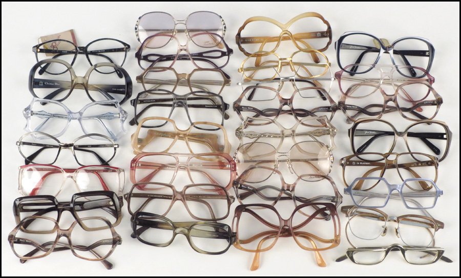 COLLECTON OF EYE GLASS FRAMES.: COLLECTON OF EYE GLASS FRAMES. Including Christian Dior, Oleg Cassini, Givenchy, and others