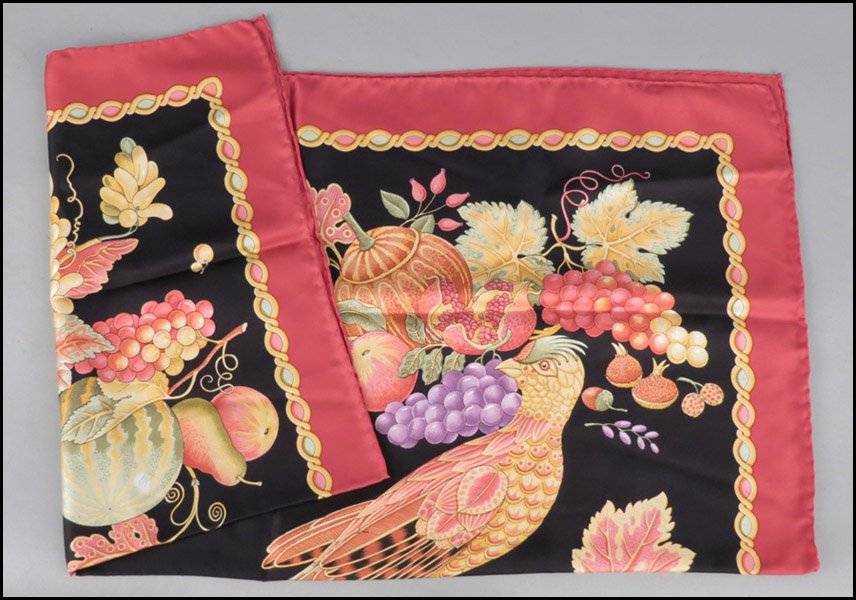 SALVATORE FERRAGAMO SILK SCARF.: SALVATORE FERRAGAMO SILK SCARF. 34" x 34"