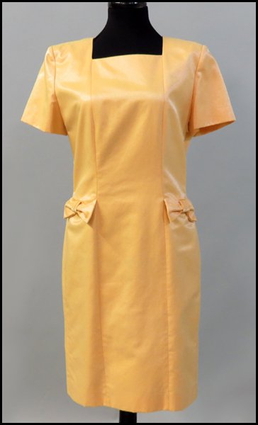 GIVENCHY COTTON BLEND DRESS.: GIVENCHY COTTON BLEND DRESS. Squared neckline with rear zip Approximately a size 6