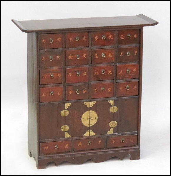 CHINESE APOTHECARY CHEST.: CHINESE APOTHECARY CHEST. H: 28" W: 27" D: 10"