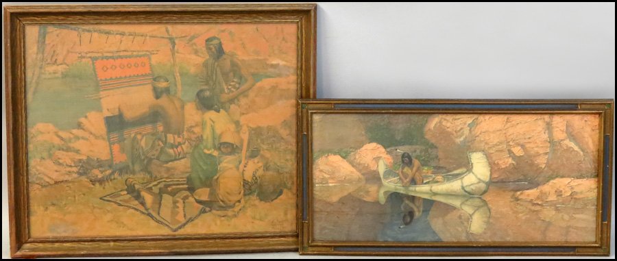 TWO FRAMED VINTAGE ROBERT WESLEY AMICK PRINTS.: TWO FRAMED VINTAGE ROBERT WESLEY AMICK PRINTS. Frames: 16.50" x 32.75"; 26" x 32"