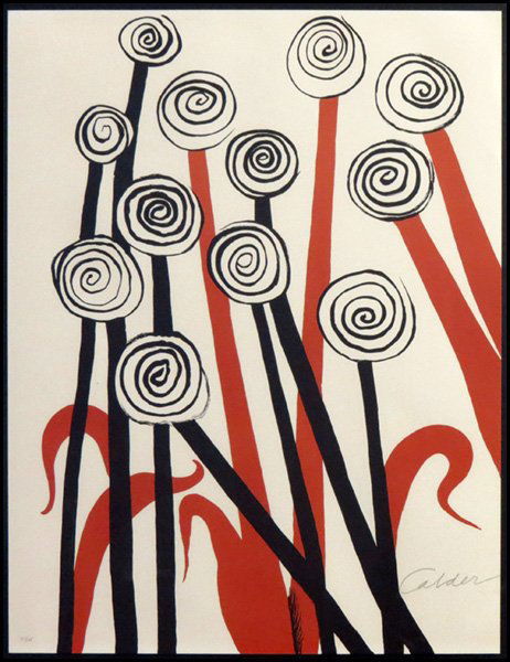 ALEXANDER CALDER (AMERICAN 1989-1976) SPIRAL F: ALEXANDER CALDER (AMERICAN 1989-1976) SPIRAL FLOWERS. Lithograph in colors, c.1976, signed in pencil lowe right, numbered lower left 22/125; Frame: 32.75" x 27" 25.50" x 19.50" (sheet)