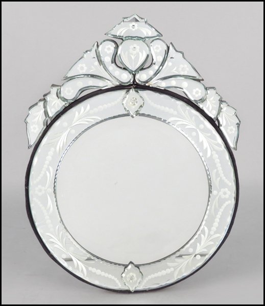 VENETIAN STYLE TABLE-TOP MIRROR.: VENETIAN STYLE TABLE-TOP MIRROR. 16.5" x 12"