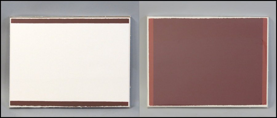 WILLIAM TURNBULL (BRITISH, B. 1922) FUGUE IX.: WILLIAM TURNBULL (BRITISH, B. 1922) FUGUE IX. Two screenprints, edition 21/75. Signed, dated 1971, titled, and numbered in percil on the reverse. Printed by Kelpra Studio, with their stamp on the reve