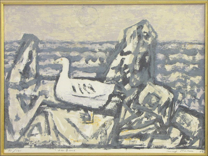 MAX KAHN SEA BIRD.: MAX KAHN SEA BIRD. Color lithograph, signed in pencil and titled, edition 81/131 Sight 22" x 16"