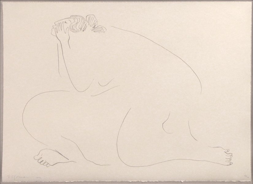 R.C. GORMAN (AMERICAN 1932-2005) EVIE STATE II: R.C. GORMAN (AMERICAN 1932-2005) EVIE STATE II. Lithograph on paper, 1979, signed and dated in pencil lower left and numbered lower right 66/70; Frame: 30.4" x 38.25" 22" x 30" (sheet)