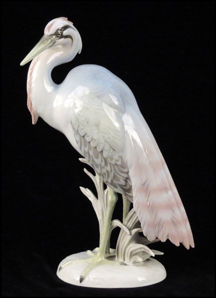 ROSENTHAL PORCELAIN HERON.: ROSENTHAL PORCELAIN HERON. M.H. Fritz, 964 Height: 12.25"