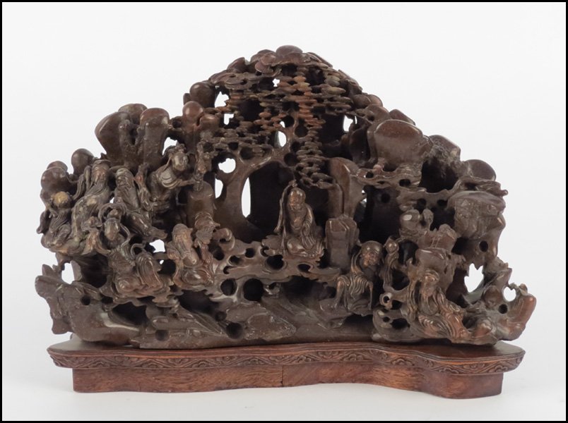 CHINESE SOAPSTONE CARVING.: CHINESE SOAPSTONE CARVING. L:12"