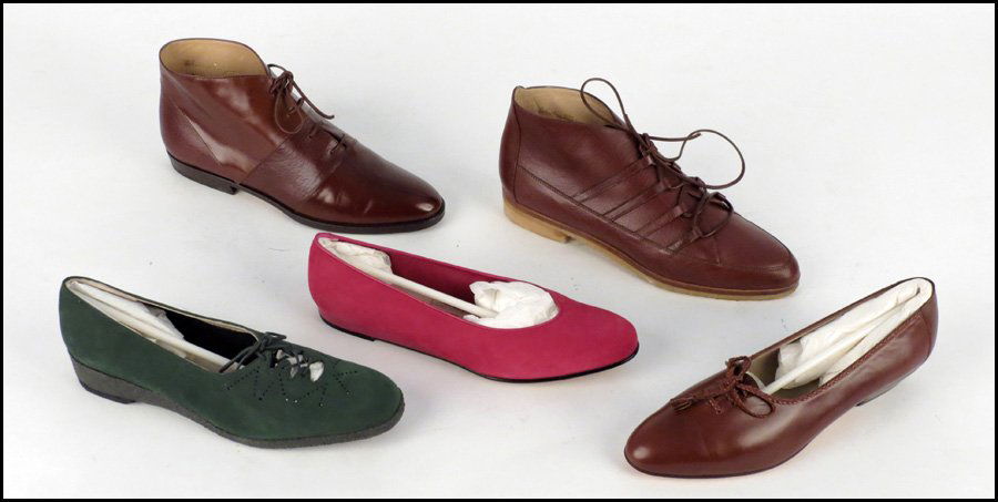 FIVE PAIRS OF SALVATORE FERRAGAMO SHOES.: FIVE PAIRS OF SALVATORE FERRAGAMO SHOES. Size 6.5