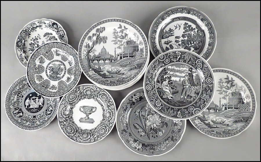 SET OF 17 SPODE PORCELAIN PLATES FROM THE GEOR: SET OF 17 SPODE PORCELAIN PLATES FROM THE GEORGIAN SERIES. Together with six Spode porcelain salad plates