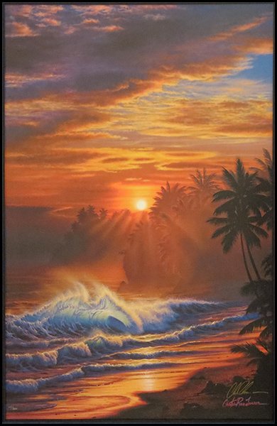 CHRISTIAN R. LASSEN (AMERICAN 20TH CENTURY) GO: CHRISTIAN R. LASSEN (AMERICAN 20TH CENTURY) GOLDEN MOMENT. Mechanical reproduction print, edition 65/300. Signed twice LR. Framed 51" x 40.5" 19" x 29"