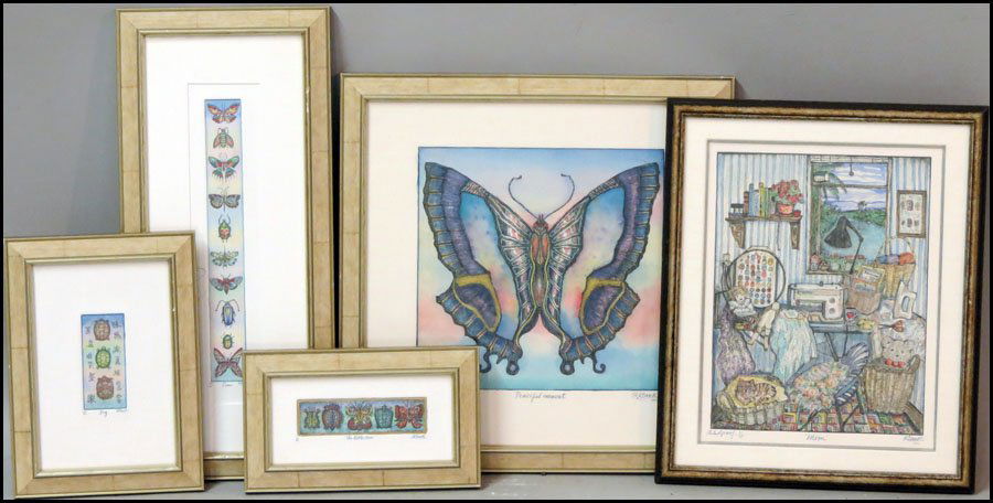 ROBERT KLUNK (20TH CENTURY) FIVE WORKS.: ROBERT KLUNK (20TH CENTURY) FIVE WORKS. The Collection, edition 8/60 (1.50" x 5.4"); Mom, edition A.P. XX/XX (11.75" x 9"); Peaceful Moment, edition A.P. (10.25" x 10.4"); Gem, edition 47/60 (12" x 1.