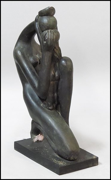 W.P.A. STYLE PAINTED PLASTER MOTHER AND CHILD.: W.P.A. STYLE PAINTED PLASTER MOTHER AND CHILD. H: 32" W: 17" D: 10"