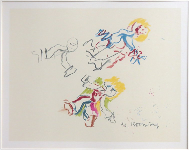 AFTER WILLEM DE KOONING FOR LISA.: AFTER WILLEM DE KOONING FOR LISA. Color lithograph, signed in the plate lower right, unnumbered edition; Frame: 30.50" x 34.25" 18.25" x 23.25"