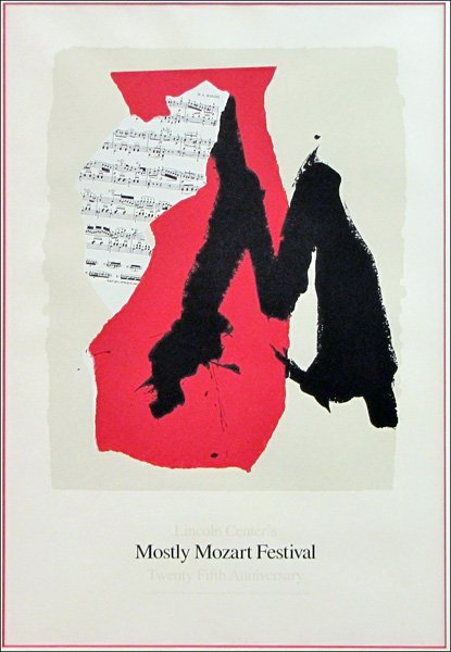 ROBERT MOTHERWELL (AMERICAN 1915-1991): MOSTLY MOZART FESTIVAL. Lithograph in colors, unsigned edition; Frame: 45.50' x 33.50" 38.25" x 26.25"