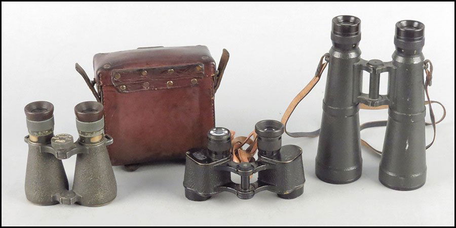 PAIR OF GERMAN ZEISS BINOCULARS.: PAIR OF GERMAN ZEISS BINOCULARS. Together with a pair of German Zeiss binoculars with leather case and a pair of German Hensoldt-Wetzlar binoculars