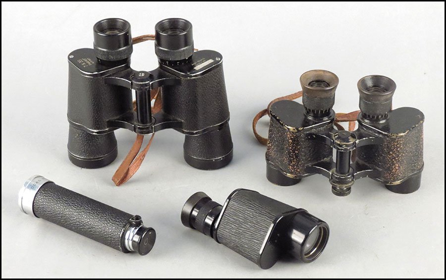 BAUSCH & LOMB MONOCULAR.: BAUSCH & LOMB MONOCULAR. Together with a telescope, a pair of Bausch & Lomb binoculars, and a pair of binoculars
