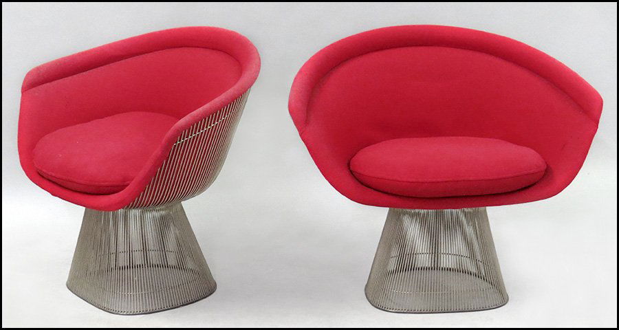 PAIR OF WARREN PLATNER FOR KNOLL LOUNGE CHAIRS.: PAIR OF WARREN PLATNER FOR KNOLL LOUNGE CHAIRS. Height 30.5"