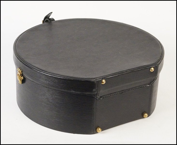 LOUIS VUITTON BLACK EPI LEATHER HAT BOX. - 4