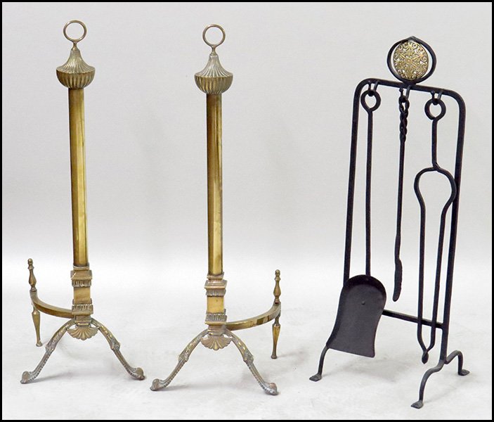 PAIR OF ITALIAN BRASS ANDIRONS.