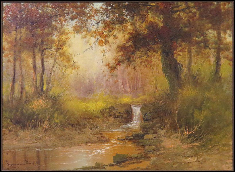 LASZLO NEOGRADY (HUNGARIAN, 1896-1962) AUTUMN LANDSCAPE: LASZLO NEOGRADY (HUNGARIAN, 1896-1962) AUTUMN LANDSCAPE. Oil on canvas, signed lower left Sight: 24'' x 31'' Frame: 28.5'' x 37''