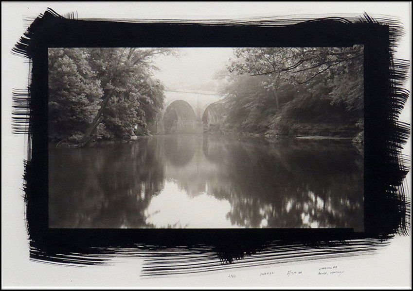 DICK ARENTZ (AMERICAN, B.1935) GARRISON RR BRIDGE, KENT: DICK ARENTZ (AMERICAN, B.1935) GARRISON RR BRIDGE, KENTUCKY, 1988. Platinum and palladium print, edition 23/50. Ink signed LR. Frame: 25" x 32" Sight: 18" x 25"