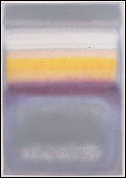MAURI FORMIGONI (AMERICAN, 20TH CENTURY) ABSTRACT COLOR: MAURI FORMIGONI (AMERICAN, 20TH CENTURY) ABSTRACT COLOR FIELDS. Spray paint on paper. Signed LR. Frame: 52" x 39" Sight: 43" x 29"