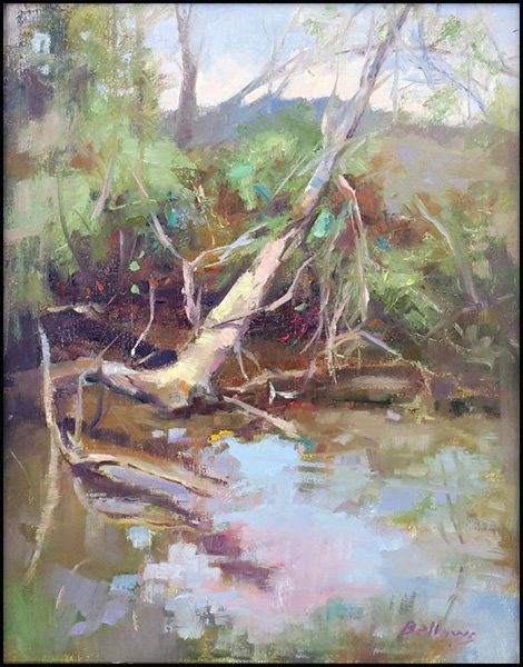 JAYNE BELLOWS (20TH CENTURY) ON TILT.: JAYNE BELLOWS (20TH CENTURY) ON TILT. Oil on canvas, laid on board. Signed LR Board: 14" x 11"