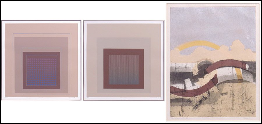 FRANK ROWLAND (AMERICAN, 20TH CENTURY) TWO WORKS.: FRANK ROWLAND (AMERICAN, 20TH CENTURY) TWO WORKS. Both serigraphs. Comprised of "Falling Leaves", edition 76/175; and "Typewriter" edition 62/175. Together with lithograph entitled "Eternal Night" sig