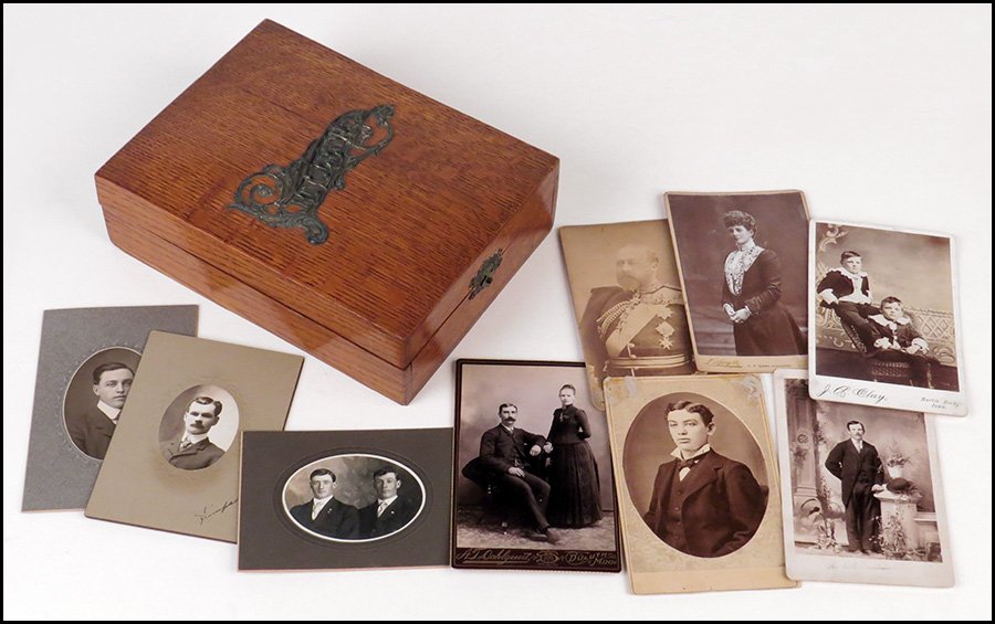 COLLECTION OF CABINET CARDS.: COLLECTION OF CABINET CARDS. Comprised of thirty cards depicting English royalty, stage actors, and other portraits. Includes Photographs of the Queen of Greece, Queen Louise, Duke Otto of Austria, Pr