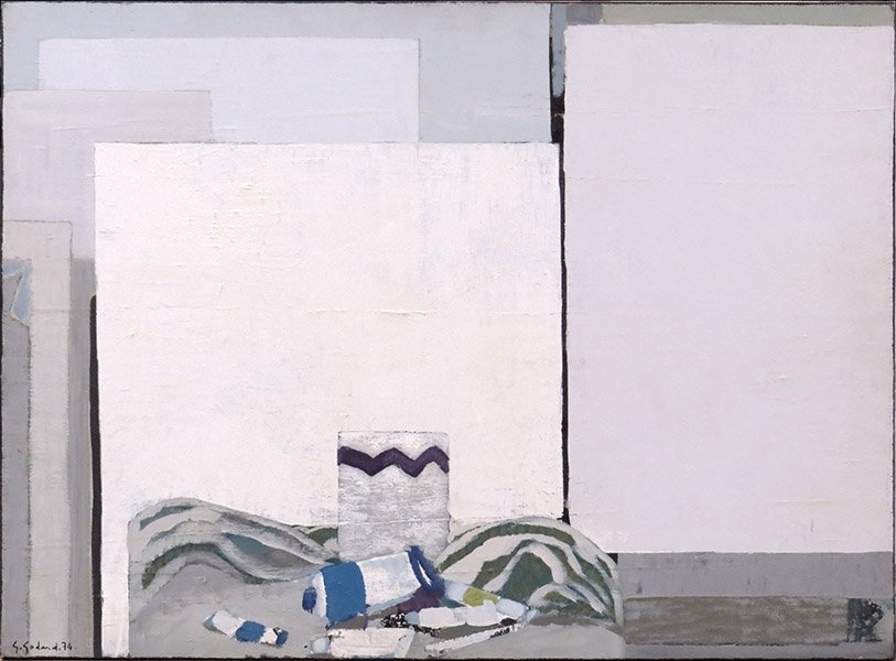 GABRIEL GODARD (FRENCH, B. 1933) ATELIER BLANC.: GABRIEL GODARD (FRENCH, B. 1933) ATELIER BLANC. Oil on canvas. Signed and dated "G. Godard, 74" LL. Bearing a David Findlay Gallery label en verso. Unframed Canvas: 23.5" x 32"