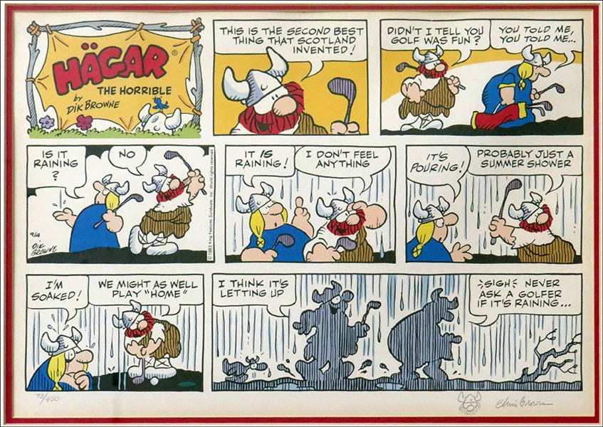 DIK BROWNE 'HAGAR THE HORRIBLE' PRINT COMIC.