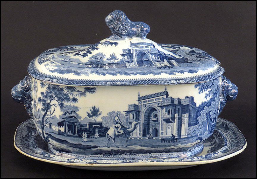 ROGERS 19TH CENTURY BLUE TRANSFER DECORATED POTTERY SOU