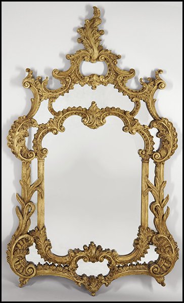 WILLIAM SWITZER GEORGE II WHITE WASH MIRROR.: WILLIAM SWITZER GEORGE II WHITE WASH MIRROR. 80'' x 50''
