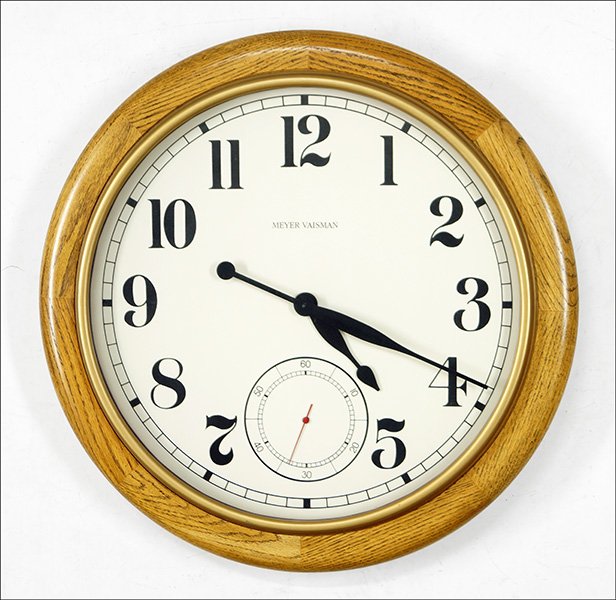 MEYER VAISMAN (VENEZUELAN, B. 1960) LIVE THE DREAM.: MEYER VAISMAN (VENEZUELAN, B. 1960) LIVE THE DREAM. Clock with reverse movement. Sculpture. Clock face reads "Meyer Vaisman." Edition Julie Sylvester (New York). Signed en verso "22/25, M. Vaisman, 19