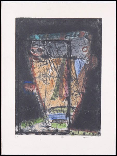 JAMES BROWN (AMERICAN, B. 1951) UNTITLED #7, 1986.: JAMES BROWN (AMERICAN, B. 1951) UNTITLED #7, 1986. Etching with drypoint, edition 9/15. Pencil signed LR. Provenance: Pace Editions, New York, NY. Frame: 32" x 24" Sight: 30" x 22"