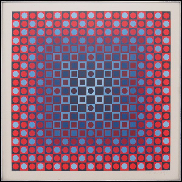 VICTOR VASARELY (1906-1997) LOS BR.: VICTOR VASARELY (1906-1997) LOS BR. Lithograph, edition 127/150. Pencil numbered LL, and pencil signed LR Sight: 26.5" x 26.5"