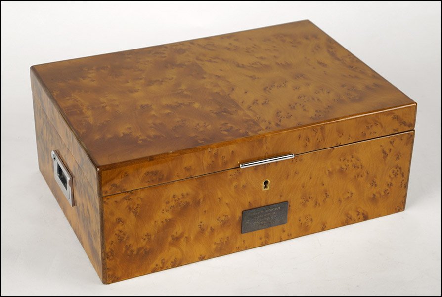 DUNHILL BURLWOOD HUMIDOR.