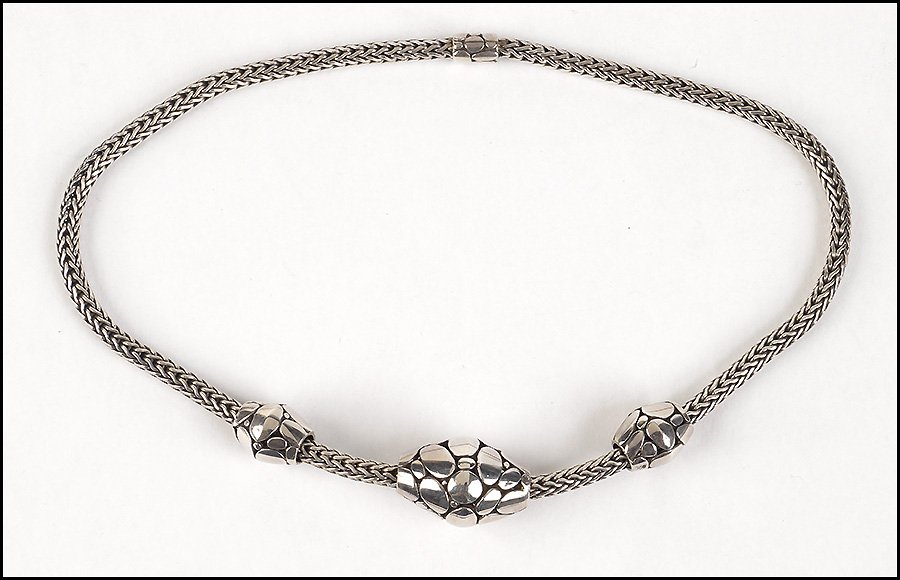 JOHN HARDY STERLING SILVER KALI NECKLACE.: JOHN HARDY STERLING SILVER KALI NECKLACE. Length: 16"