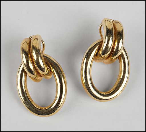 Gold door knocker earrings Clearance
