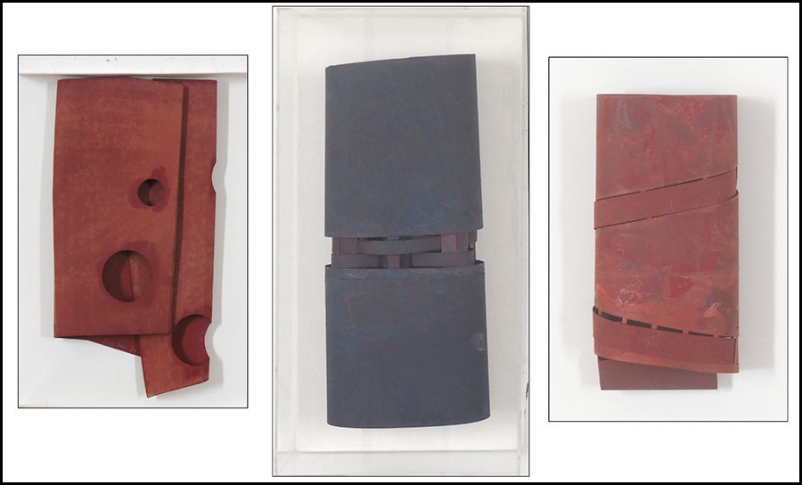 MANFRED MULLER (GERMAN, B. 1950) PRELUDE SERIES: NO.: MANFRED MULLER (GERMAN, B. 1950) PRELUDE SERIES: NO. 92. Mixed color and shaped paper. Mounted in a shadow box frame. From Roy Boyd Gallery Chicago. Signed en verso, dated 1994. Together with two Mand