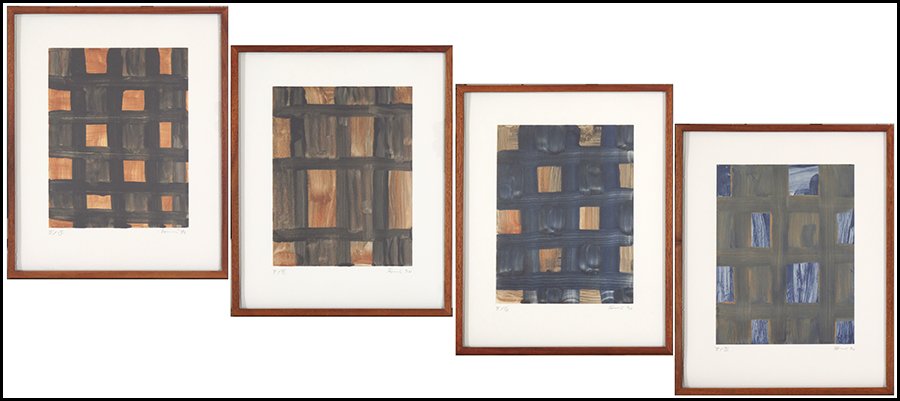 GUNTHER FORG (GERMAN, B. 1952) FOUR WINDOWS SERIES.: GUNTHER FORG (GERMAN, B. 1952) FOUR WINDOWS SERIES. Numbers one through four. Monotypes on Rives heavyweight white paper. Printed with Maurice Sanchez at Derriere L'Etoile Studios. All pencil numbered