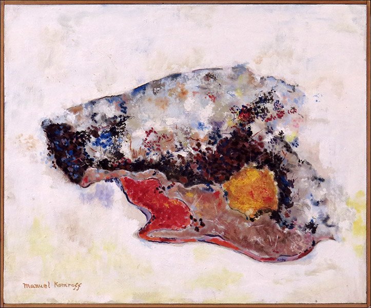 MANUEL KOMRUFF (AMERICAN, 1890-1974) LEAVES AND: MANUEL KOMRUFF (AMERICAN, 1890-1974) LEAVES AND FLOWERS. Oil on board. Signed LL. Unframed Board: 19" x 24"
